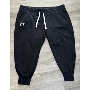 Under Armour Rival Fleece Jogger Sweatpants Women's 2X Black Loose Stretch Plus